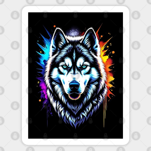 Vivid Wolf Spirit Sticker by Mara Bun